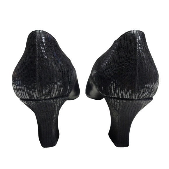 Thierry Rabotin Black Shimmery Suede Italian Heels Sz 39 - Picture 2 of 9